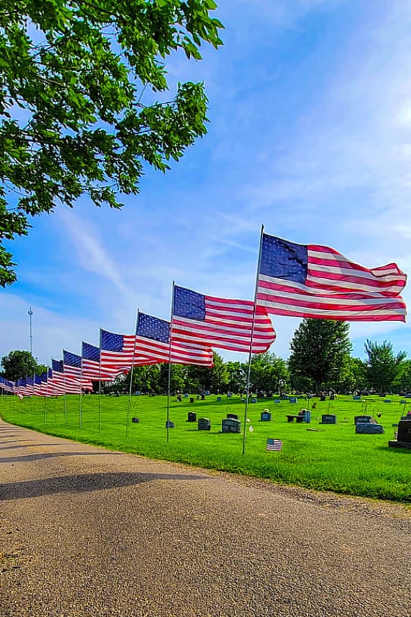 Cemetary of Flags in a Row